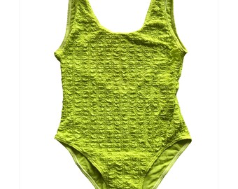Vintage lime green swimming costume 10/12 Swimsuit Palmers