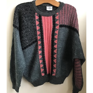 Gina Minetti Vintage short batwing jumper Medium Wool blend Brettles 1980s