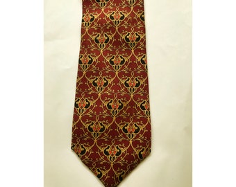 Corbata de seda con estampado Past Times estilo Art Nouveau Made in England By Beckford Morris