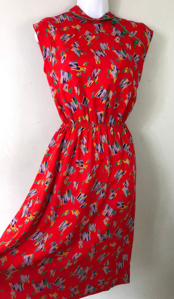 Handmade red sleeveless dress 6/8 Vintage 1980s B… - image 5