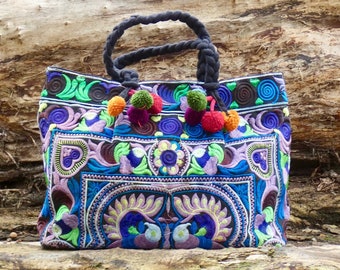 Small embroidered Hmong bag | festival bag | embroidered purse | boho purse | colourful purse