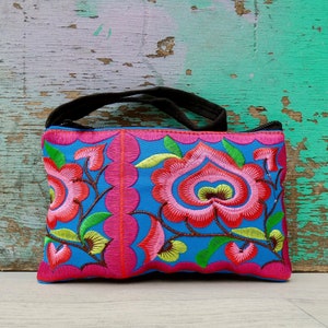 Embroidered Hmong purse | coin purse | wristlet | Thai purse | boho purse | colourful purse | ethnic purse | gifts for her