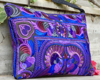 Colourful Thai clutch bag | embroidered purse | summer purse | colourful purse | Hmong bag