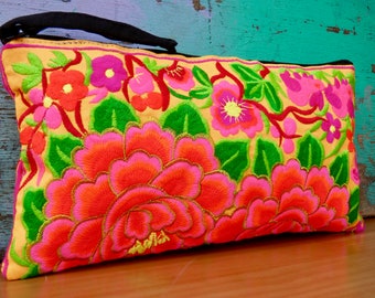 Colourful Hmong clutch bag| Thai clutch bag | bohemian purse | boho purse | embroidered purse | Thai purse | gifts for her