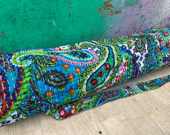 Handmade Kantha yoga bag | cotton yoga bag | boho yoga bag | eco yoga bag | lightweight yoga bag
