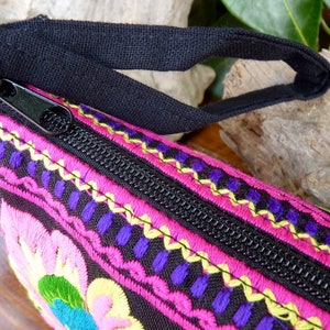 Thai clutch bag embroidered clutch bag boho purse ethnic purse colourful Hmong purse image 5