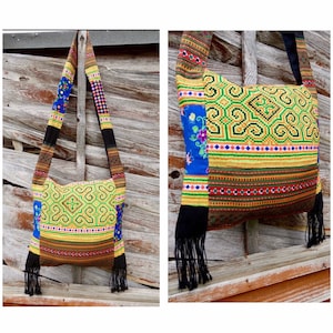 Embroidered boho bag | hippie bag | colourful bag | Hmong bag | crossbody bag | festival bag
