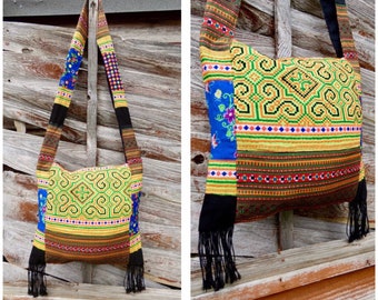 Embroidered boho bag | hippie bag | colourful bag | Hmong bag | crossbody bag | festival bag