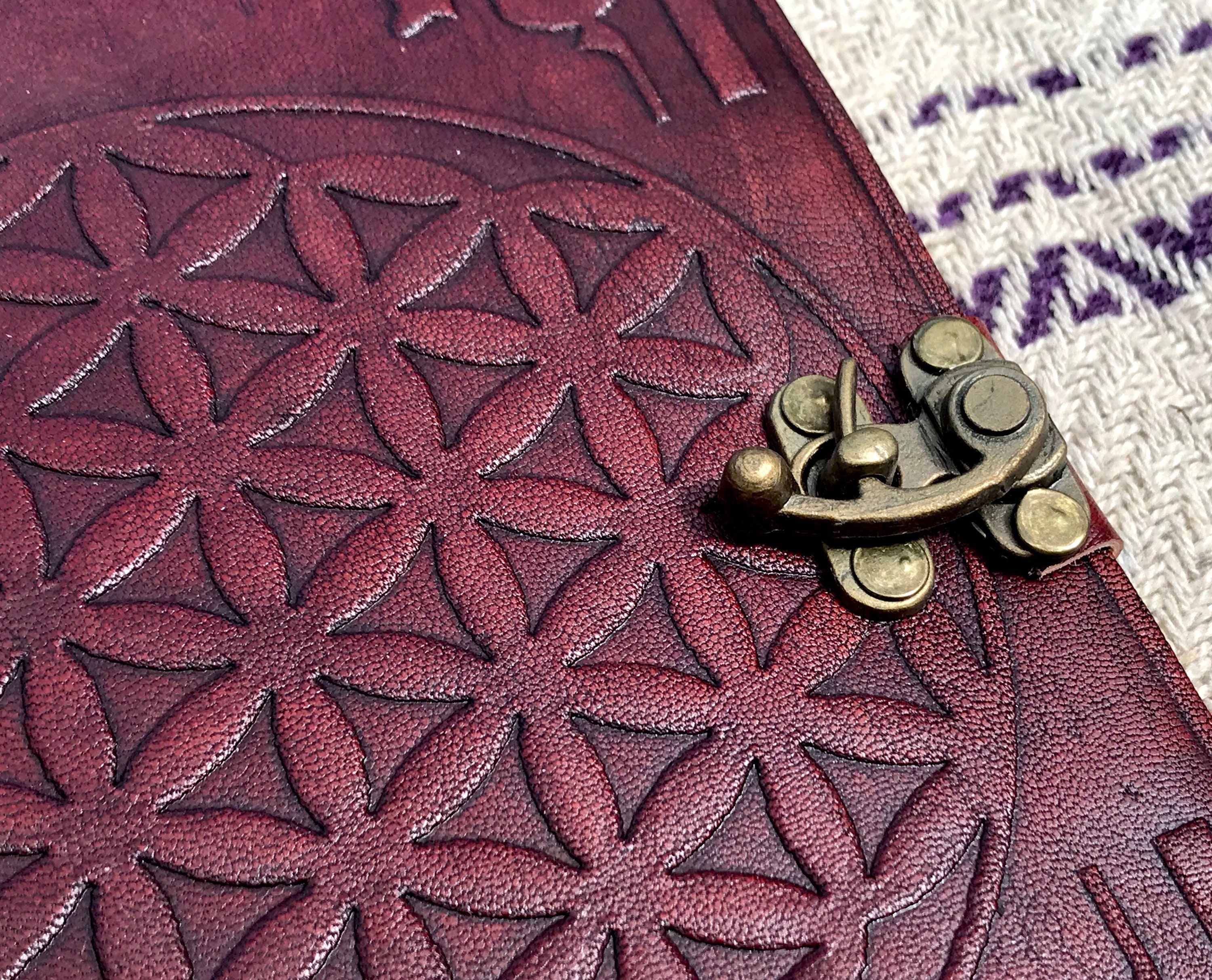 Large Leather Journal – Flower of Life main image 1