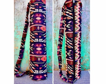 Borsa per tappetino yoga in cotone Dhurrie / borsa yoga boho / borsa yoga indaco / borsa etnica / tessuto batik