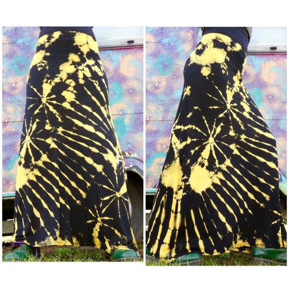 Colourful Tie Dye Maxi Skirt Bohemian Skirt Hippie Skirt