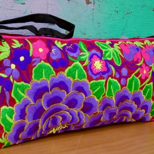 Colourful Hmong clutch bag| Thai clutch bag | bohemian purse | boho purse | embroidered purse | Thai purse | gifts for her