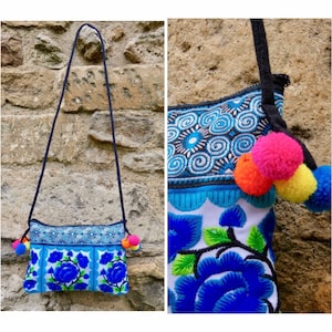 Small embroidered Thai bag | festival bag | boho bag | ethnic bag | hippie purse | colourful bag