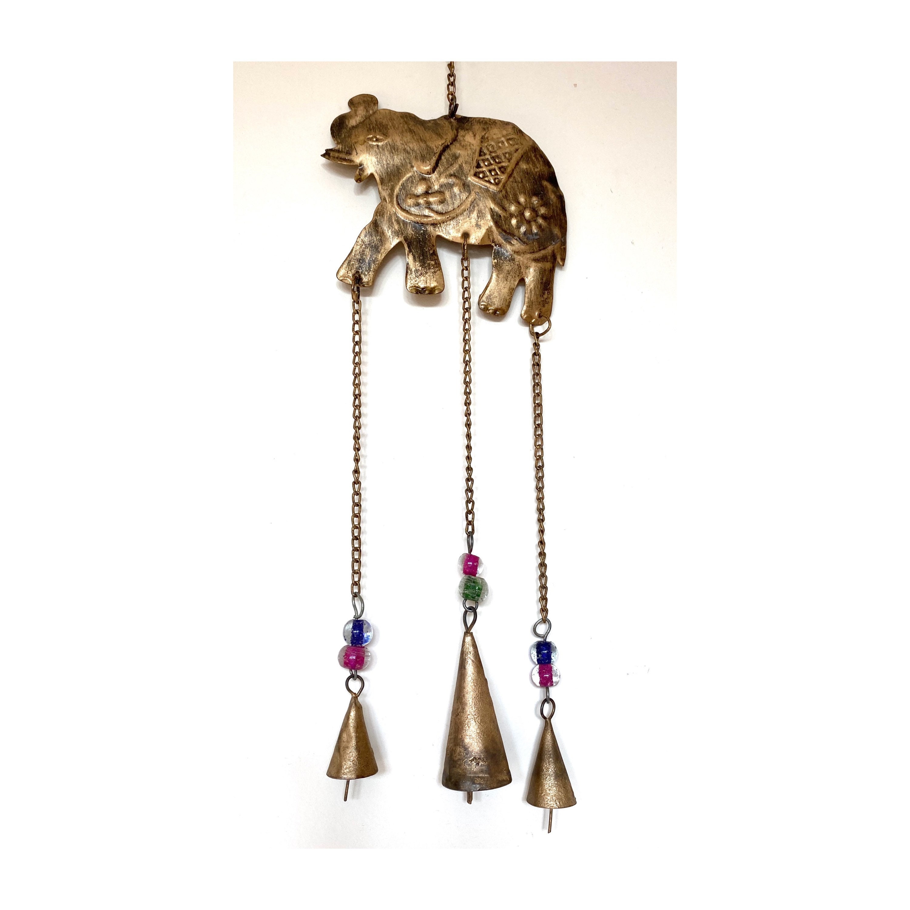Hanging brass elephant chime brass wind chime boho decor Etsy