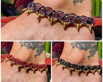 Macrame anklet w/brass detail | tribal anklet | boho anklet | hippie jewellery | ethnic jewellery