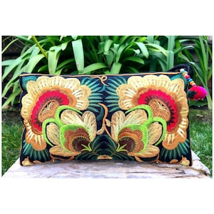 Hmong clutch bag, bohemian purse, boho bag, embroidered purse, evening bag, Thai purse,