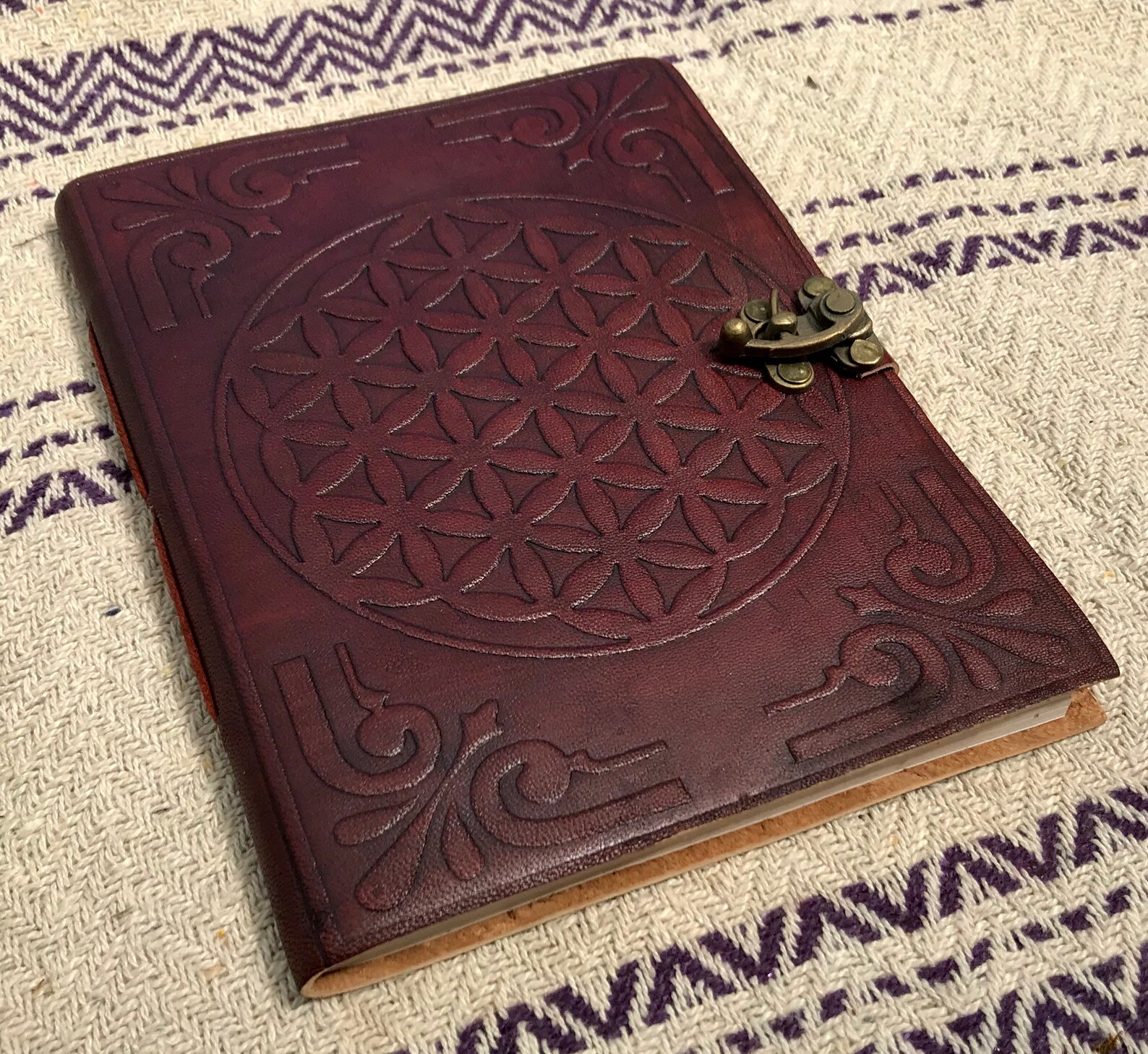 Large Leather Journal – Flower of Life