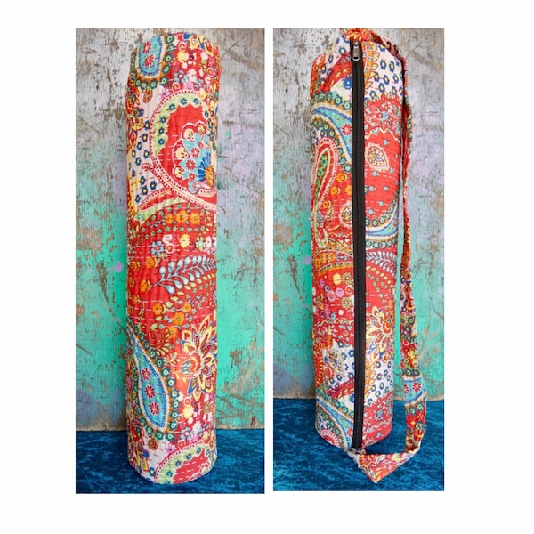 Handmade Kantha yoga bag | cotton yoga bag | boho yoga bag | eco yoga bag | lightweight yoga bag