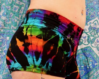 tie dye shorts | tie dye hot pants | festival shorts | summer shorts | booty shorts | rave clothing | festival clothing| summer hot pants