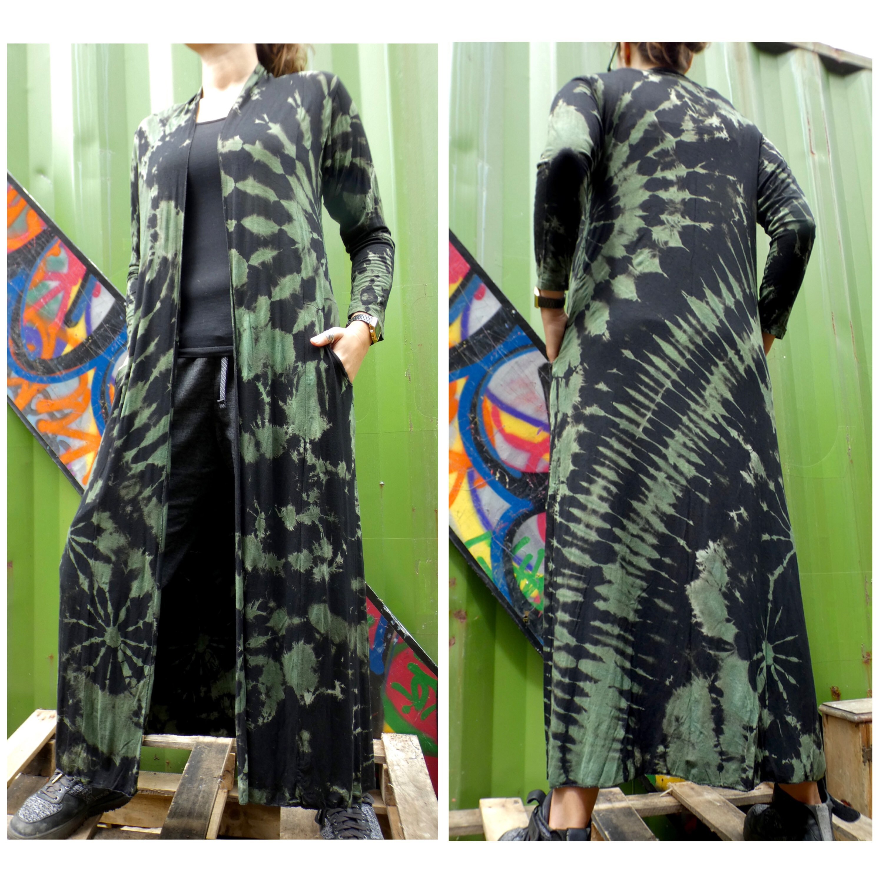 Image of Tie Dye Duster Coat | Maxi Cardigan Hippie Clothing Bohemian Tie