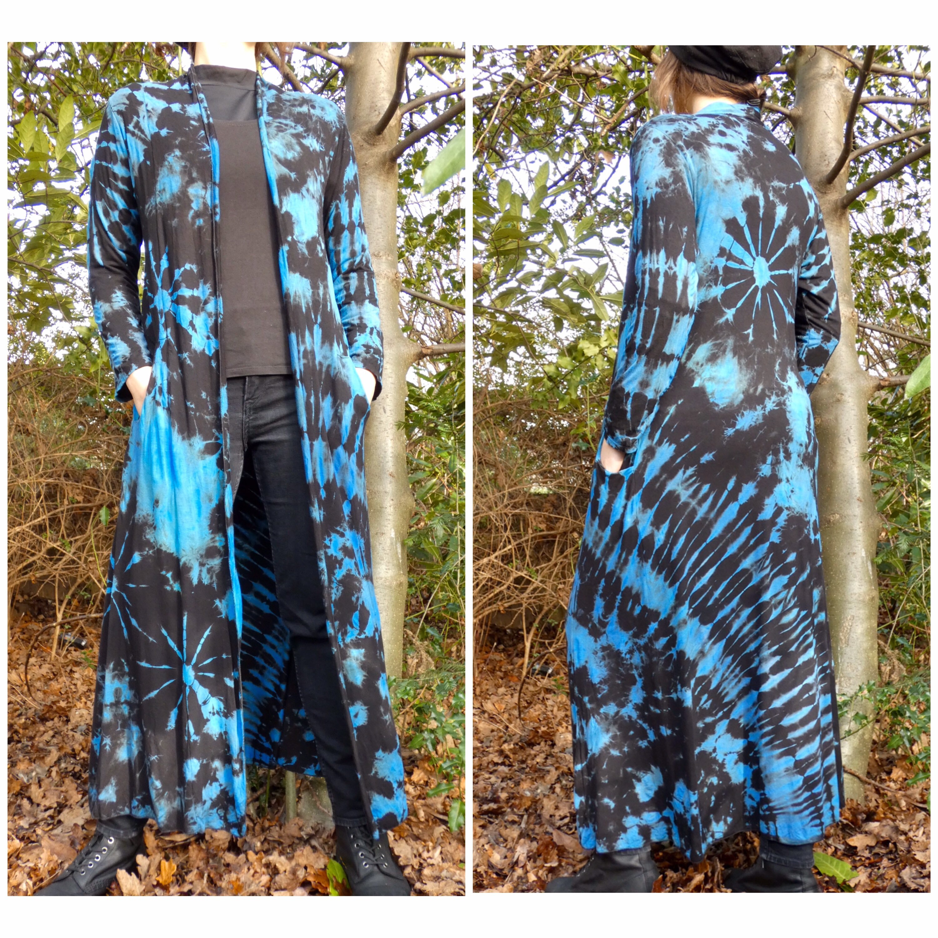 Image of Tie Dye Duster Coat | Maxi Cardigan Hippie Clothing Boho