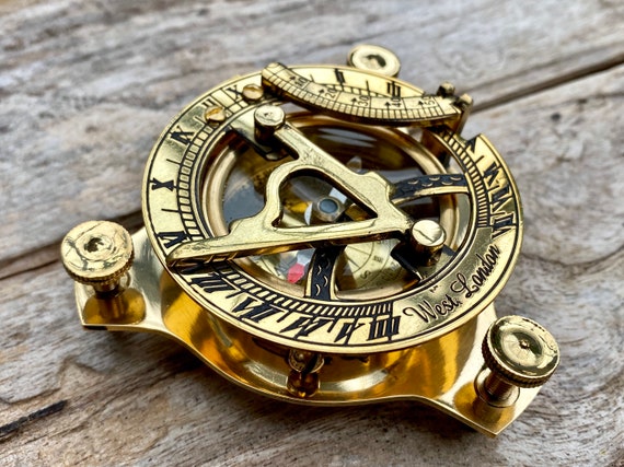 Nautical Compass Vintage Compass Steampunk Brass Compass Engraved