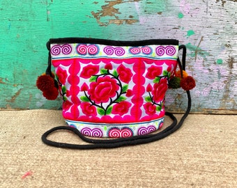 Small embroidered Thai bag | festival bag | boho bag | ethnic bag | hippie purse | colourful bag