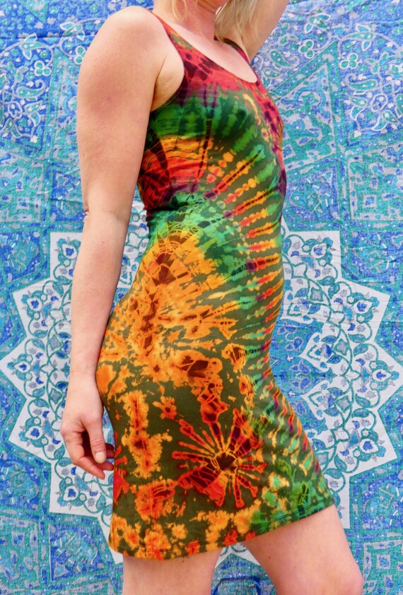 open lace back dress Tie Dye Printed Tank Bodycon Maxi Dress – Wholesale Capella Apparel main image 0