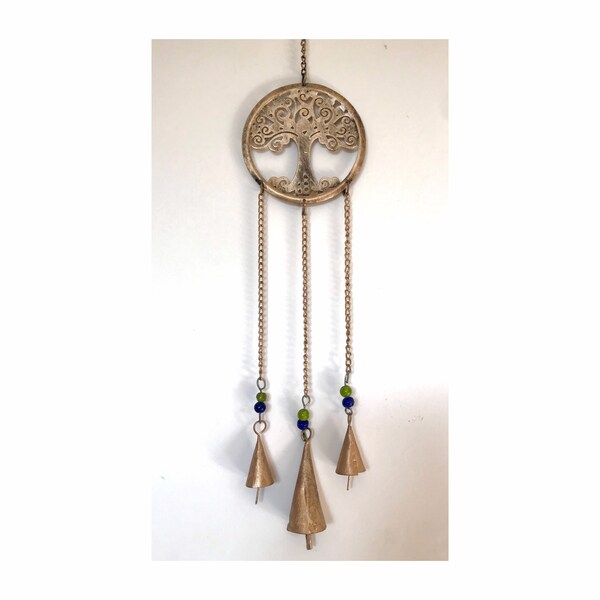 Hanging brass tree of life - small | brass wind chime | boho decor | wall decor