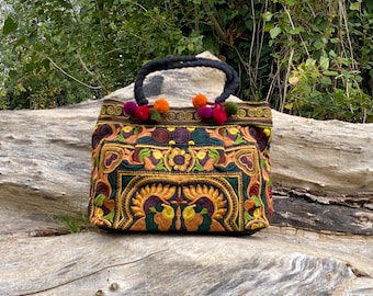 Embroidered Hmong Festival Bag: Colorful Boho Purse