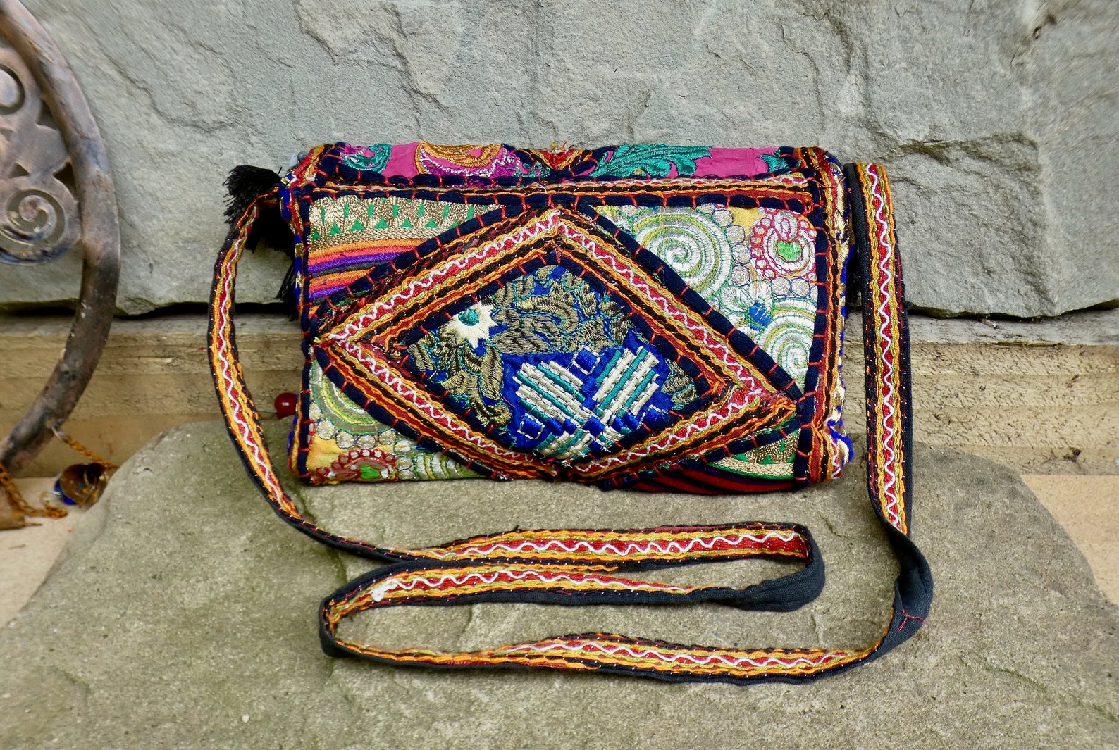 Embroidered Gujarati bag boho bag Afghani bag Banjara | Etsy