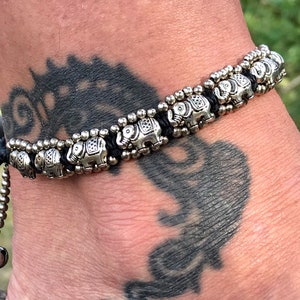 Elephant anklet | boho anklet | macrame anklet | beaded anklet
