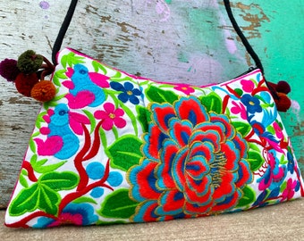 Embroidered Thai bag | Summer bag | boho bag | colourful bag purse | ladies bag