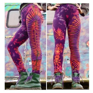 Tie dye leggings | hippie clothing | funky leggings | festival clothing | colourful leggings | yoga leggings