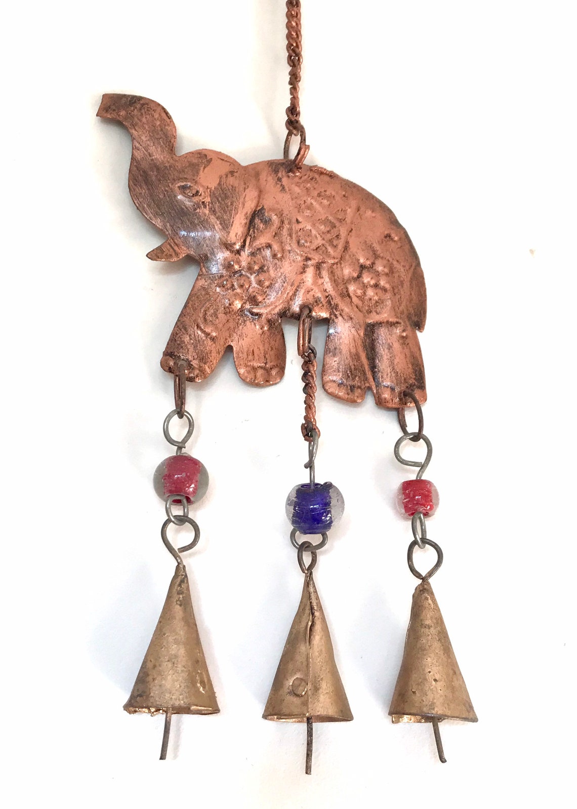 Hanging brass elephant brass wind chime boho decor wall Etsy