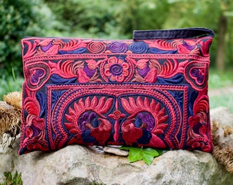 Embroidered clutch bag | bohemian purse | Thai purse | boho purse | Hmong purse | evening bag