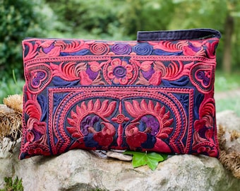 Bestickte Clutch-Tasche | Boho Geldbörse | Thai Geldbörse | Boho Geldbörse | Hmong Geldbörse | Abendtasche