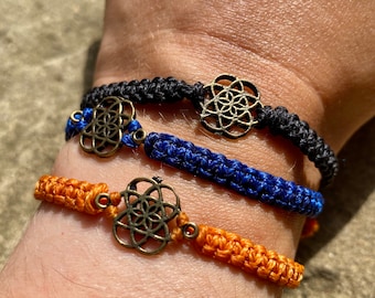 Macrame bracelet - seed of life | friendship bracelet | woven bracelet | sacred geometry | boho jewellery