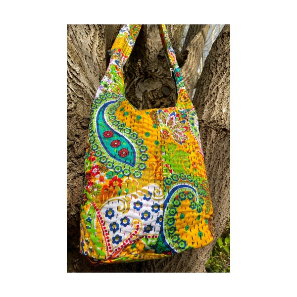 Handmade Indian Kantha bag | boho bag | hippie bag | festival bag | summer bag | colourful bag