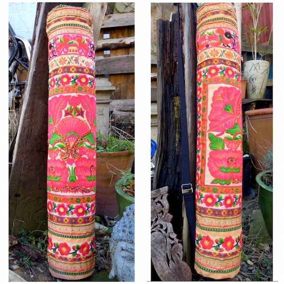 embroidered yoga mat bag