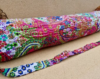 Handgemachte Kantha Yoga Tasche | Yogatasche aus Baumwolle | Boho Yogatasche | Öko Yoga Tasche | leichte Yogatasche