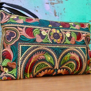 Colourful Thai clutch bag | embroidered purse | summer purse | colourful purse | Hmong bag