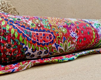 Handgemachte Kantha Yoga Tasche | Yogatasche aus Baumwolle | Boho Yogatasche | Öko Yoga Tasche | leichte Yogatasche