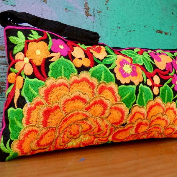 Colourful Hmong clutch bag| Thai clutch bag | bohemian purse | boho purse | embroidered purse | Thai purse | gifts for her