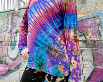 Langes Batik Top, buntes Batik Top, Festival Kleidung, Boho Kleidung, bunte Kleidung