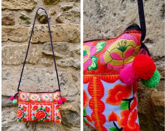 Small embroidered Thai bag | festival bag | boho bag | ethnic bag | hippie purse | colourful bag