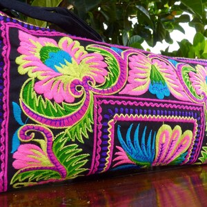 Thai clutch bag embroidered clutch bag boho purse ethnic purse colourful Hmong purse image 2
