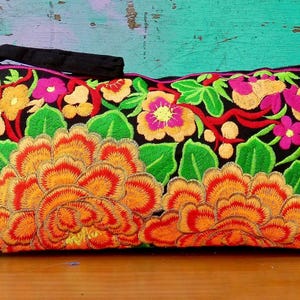 Colourful Hmong clutch bag| Thai clutch bag | bohemian purse | boho purse | embroidered purse | Thai purse | gifts for her