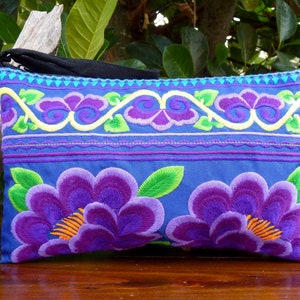 Purple Thai clutch bag, embroidered purse, bohemian purse, boho purse,Thai purse, thai clutch, hippie purse
