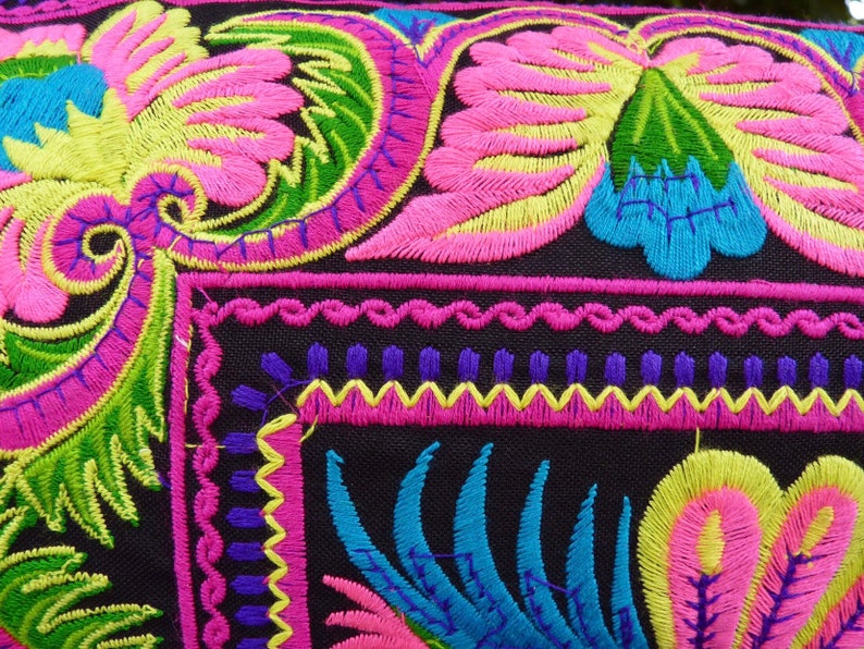 Thai clutch bag embroidered clutch bag boho purse ethnic purse colourful Hmong purse image 3